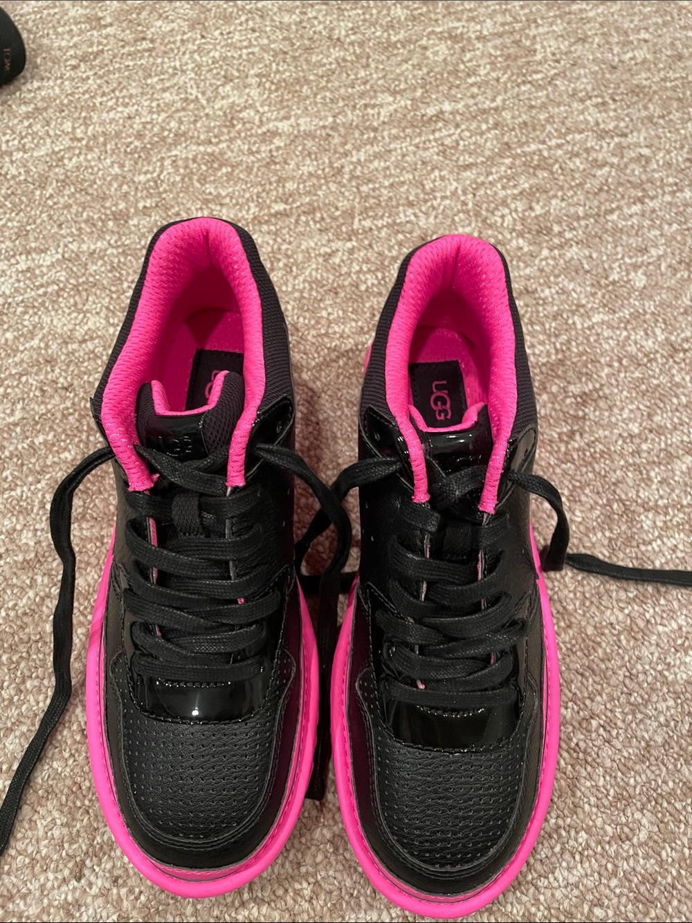 Never Worn UGG Women's Black and Hot Pink High-Top Sneakers